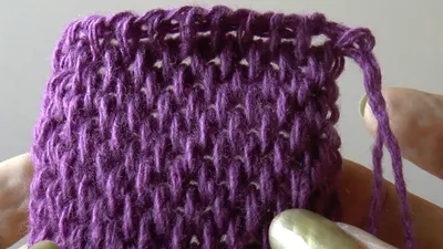 Узор рогожка тунисским крючком (Tunisian crochet knitting pattern) | Тунисское  вязание, Идеи для вязания, Тунисское вязание крючком