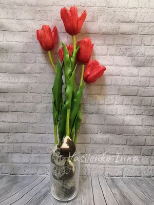 Haste Tulipa EVA/Slicone Amarela - Flórida Decorações