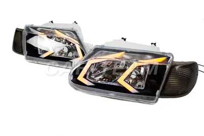 📦Купить Фары передние в стиле \"AMG\" чёрная маска на ВАЗ 2113, 2114, 2115  под LED-лампы (тонированные поворотники) по выгодной цене🔥 в  интернет-магазине CAR-TEAM.RU
