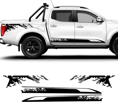 Qwldmj Pickup Door Side Skirts Sticker for Nissan Navara Truck Trunk Bed  Side Graphics Vinyl Custom Decor Cover Car Tuning Accessories : Amazon.de:  Automotive