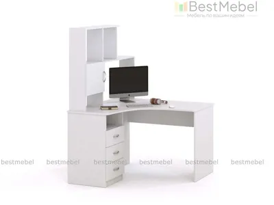 Компьютерный угловой стол Барс 1 с надстройкой - 9860 р, бесплатная  доставка, любые размеры