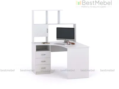 Компьютерный угловой стол Барс 1 с надстройкой - 9860 р, бесплатная  доставка, любые размеры