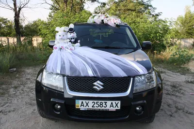 Украшение свадебного автомобиля фатином и зайчиками, цена 1300 грн —  Prom.ua (ID#672268116)