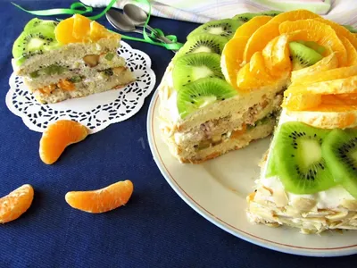 Торт бисквитный с фруктами рецепт с фото пошагово - 1000.menu