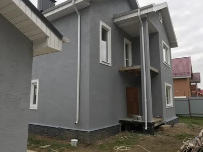 Штукатурка серый фасад дома - 61 фото