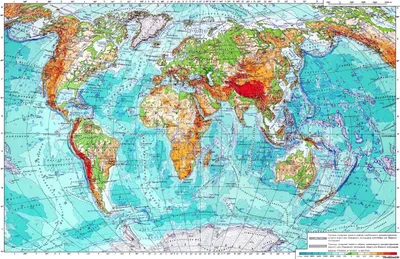 Подробная физическая карта Мира на русском | Raster Maps | Карты всего мира  в одном месте
