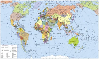 Карта мира с городами и странами