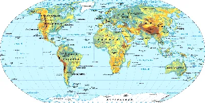 Карта мира. Физическая карта мира