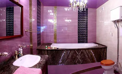 Ванная комната в фиолетовых тонах - 71 фото
