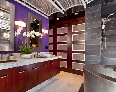 Фиолетовая ванная комната - Ремонт без проблем