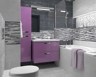 Фиолетовая ванная комната (62 фото)