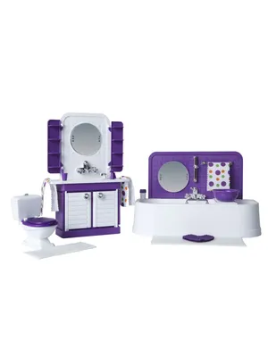 Ванная комната для кукол \"Конфетти\" (фиолетовая) Огонек 28625626 купить в  интернет-магазине Wildberries