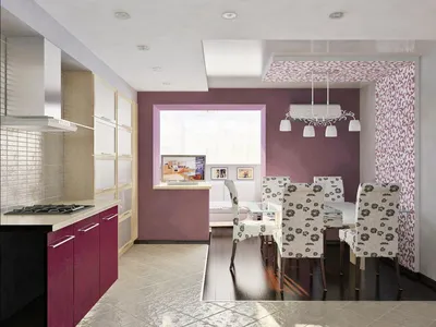 Фиолетовые обои в интерьере кухни: 30 фото идей кухонного дизайна