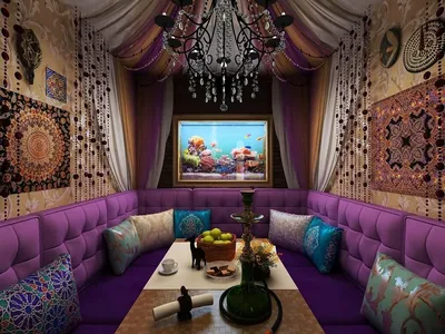 Фиолетовый диван в интерьере в гостиной: оформление дизайна зала в разных  тонах, фото