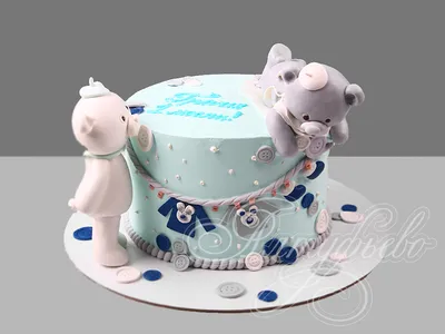 Торт с мишками на 1 месяц 24011922 стоимостью 7 100 рублей - торты на заказ  ПРЕМИУМ-класса от КП «Алтуфьево»