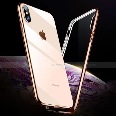 Силиконовый защитный чехол Ultra Thin Case Transparent Transparent C11 для Apple iPhone Xs Gold