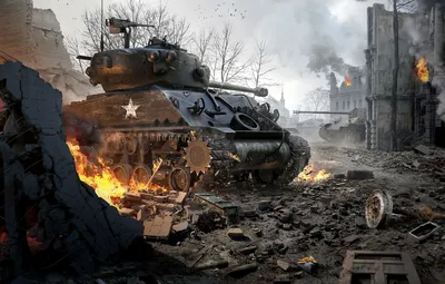 Обои World of Tanks, Мир Танков, Wargaming Net, WoTB, Flash, WoT: Blitz, Мир танков: Блиц, M4A3E8 Sherman картинки на рабочий стол, раздел игры - скачать