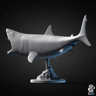 Файл 3D Нападение большой белой акулы - Животное・3D модель для печати  скачать・Cults