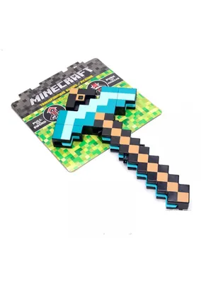 Алмазная кирка-меч трансформер Манкрафт из самой популярной игры Minecraft.  Пиксельный меч Манкрафт. Аутентичное оружие из компьютерной игры. Но теперь  в реальной жизни.