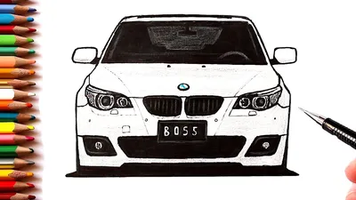 Как нарисовать машину BMW M5 E60 | Ehedov Elnur - YouTube