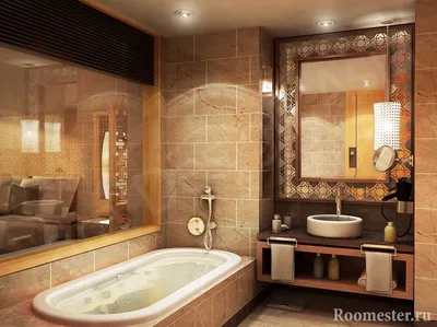 Дизайн большой ванной комнаты в красно-черных тонах с угловой ванной и  черной мебелью. #большая_ванн… | Большие ванные комнаты, Черные ванные  комнаты, Черные ванные