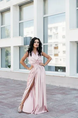 Пудровое платье в пол в греческом стиле из шелка | КУПИТЬ-ПЛАТЬЕ.РУ -  интернет-магазин красивых платьев