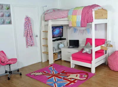Двухэтажная кровать для девочек - 73 фото