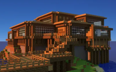 Огромный дом в Minecraft обои для рабочего стола, картинки и фото -  RabStol.net