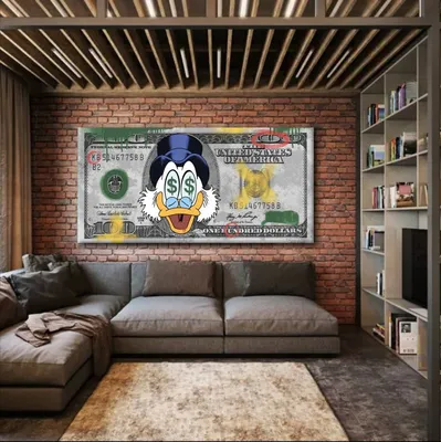 Картина на холсте с граффити «Дональд Дак и деньги» Disney, постер с  уличным искусством и принтом, Настенная картина для декора гостиной -  купить по выгодной цене | AliExpress