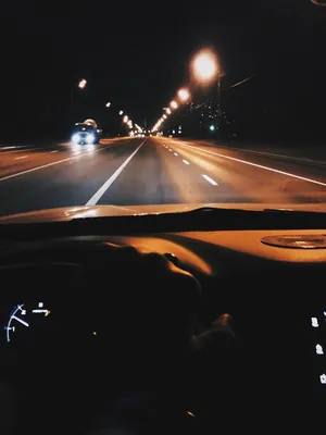 Дорога ночью из машины - 46 фото