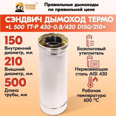 Труба дымоходная Теплов и Сухов - купить по выгодной цене в  интернет-магазине OZON
