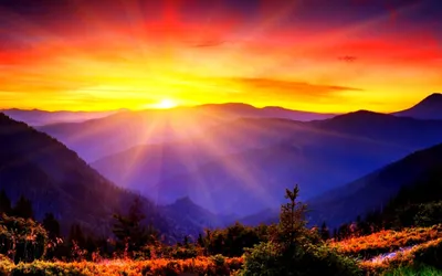 Картинка Закат в горах » Закат » Природа » Картинки 24 - скачать картинки  бесплатно