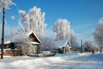 Зима в селе - 67 фото