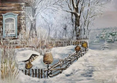 Зима в деревне | ArtBUP – международная платформа для живописи