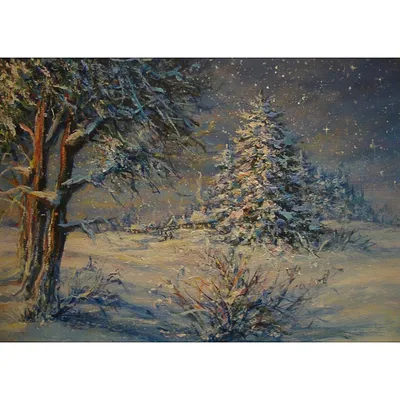 Купить картину Зима в деревне в Москве от художника Любезный Александр