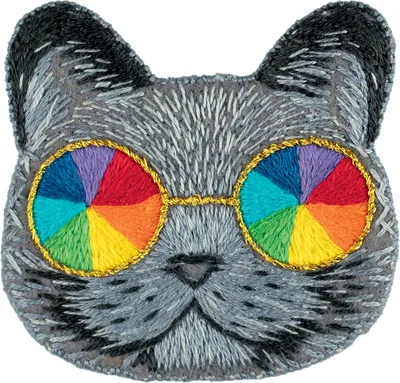 Набор для вышивания \"PANNA\" \"Живая картина\" JK-2218 \"Брошь. Кот в радужных  очках\" 5.5 х 5.5 см купить за 323,00 ₽ в интернет-магазине Леонардо