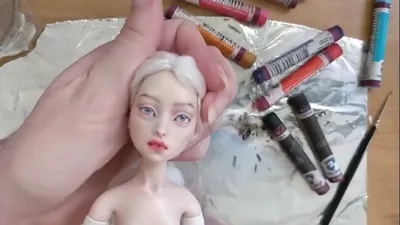 Мастер- класс \"Роспись лица куклы из полимерной глины\" - YouTube