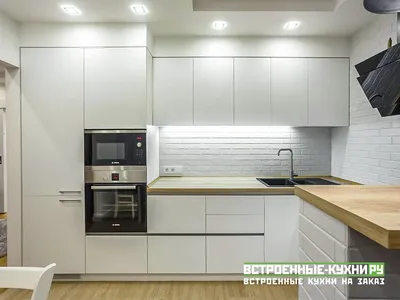Современная угловая кухня с барной стойкой на заказ - Кухни на заказ по  индивидуальным размерам в Москве