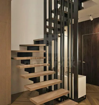 Лестница на второй этаж на ломаном монокосоуре ЛС-2387 - купить в  Санкт-Петербурге, цена от 613000 руб.