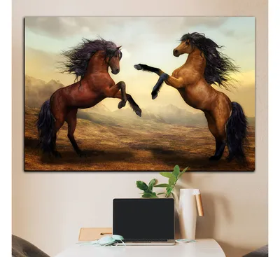 Картина на стену Лошади на дыбах купить интернет - магазин Arthousefoto