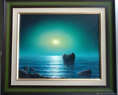 Картина Лунная ночь на море (лунная дорожка) – купить на Ярмарке Мастеров –  QC7P6RU | Картины, Москва