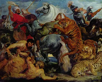Питер Пауль Рубенс - Охота на тигров и львов, 1618, 319×253 см: Описание  произведения | Артхив
