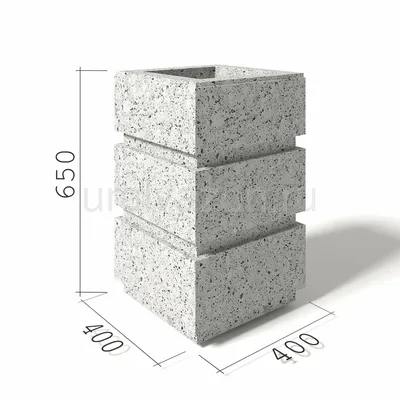 Урна бетонная «Троя» из мраморной крошки 400х400х640 купить в Перми