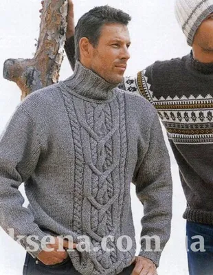 Мужской свитер спицами \"Sexy man\" - вязаные пуловеры и свитера крючком -  Ksena