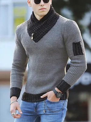 Мужской свитер с высоким воротником, зимний модный винтажный стильный свитер,  мужской облегающий теплый пуловер, вязаный шерстяной свитер, толстый Топ  для мужчин - купить по выгодной цене | AliExpress