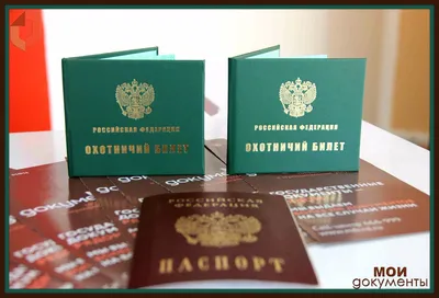 Бланк охотничьего билета, купить бланки удостоверений в Москве