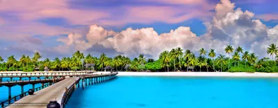 Скачать обои Мальдивы, тропики, пляж бесплатно для рабочего стола в  разрешении 4845x1888 — картинка №531485