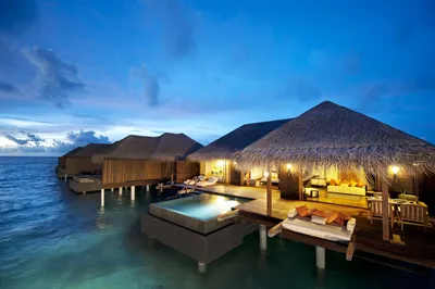 Отели на воде Мальдивы - обои на рабочий стол