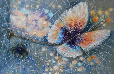 Интерьерная картина бабочка маслом Красавица и Чудовище
