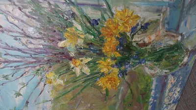 Картина с Цветами, Написанная на Холсте Маслом — Купить Недорого на Bigl.ua  (1618334100)